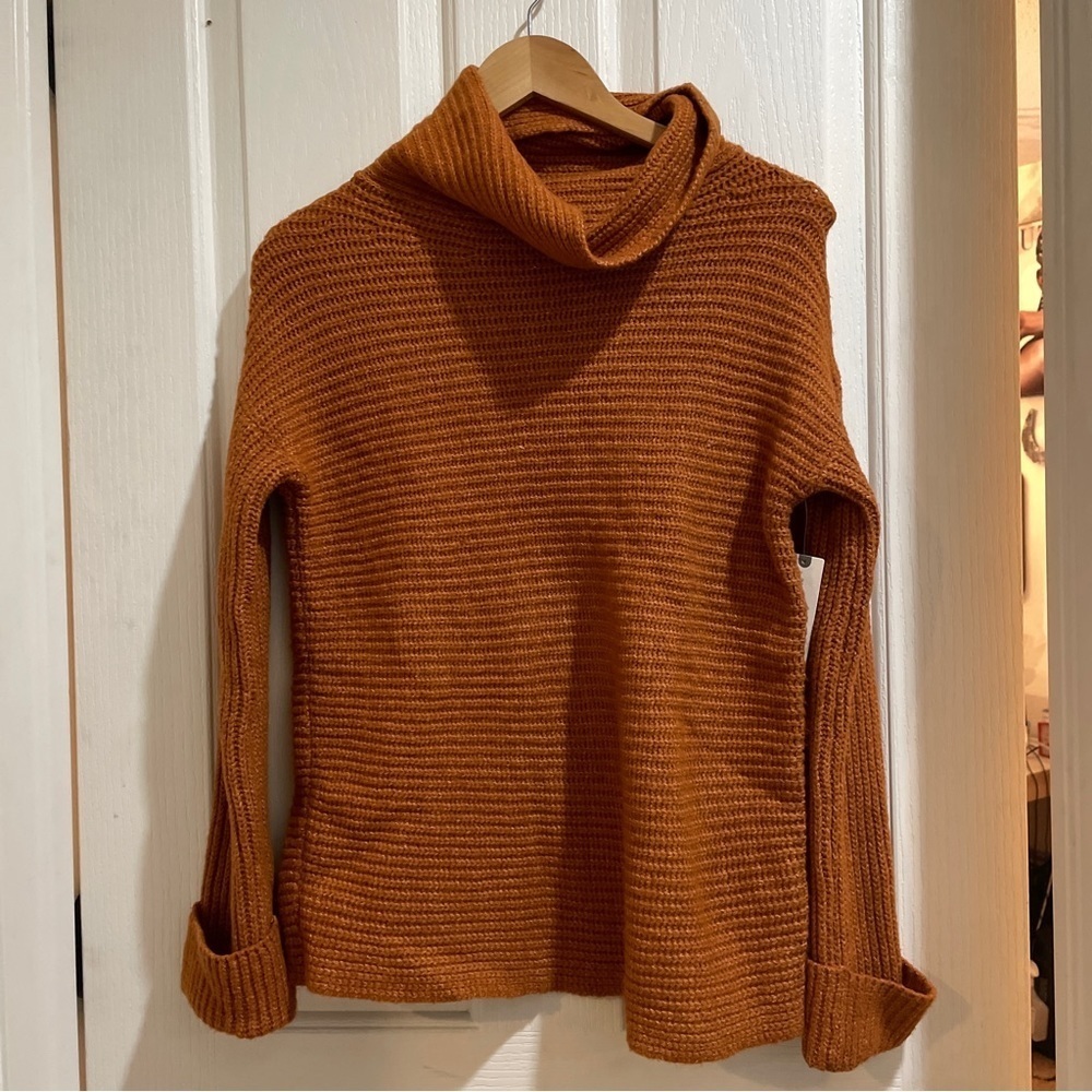 ANTHROPOLOGIE Pilcro Cowl Neck Sweater Cedar Rust Size XXS Winter Cozy Anthro - Picture 5 of 7